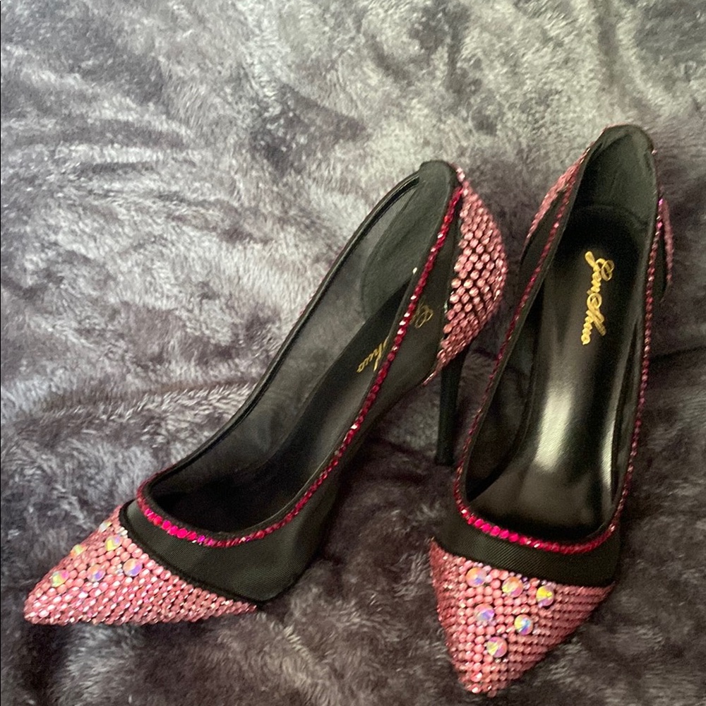 Elegant Pink Rhinestone Heels